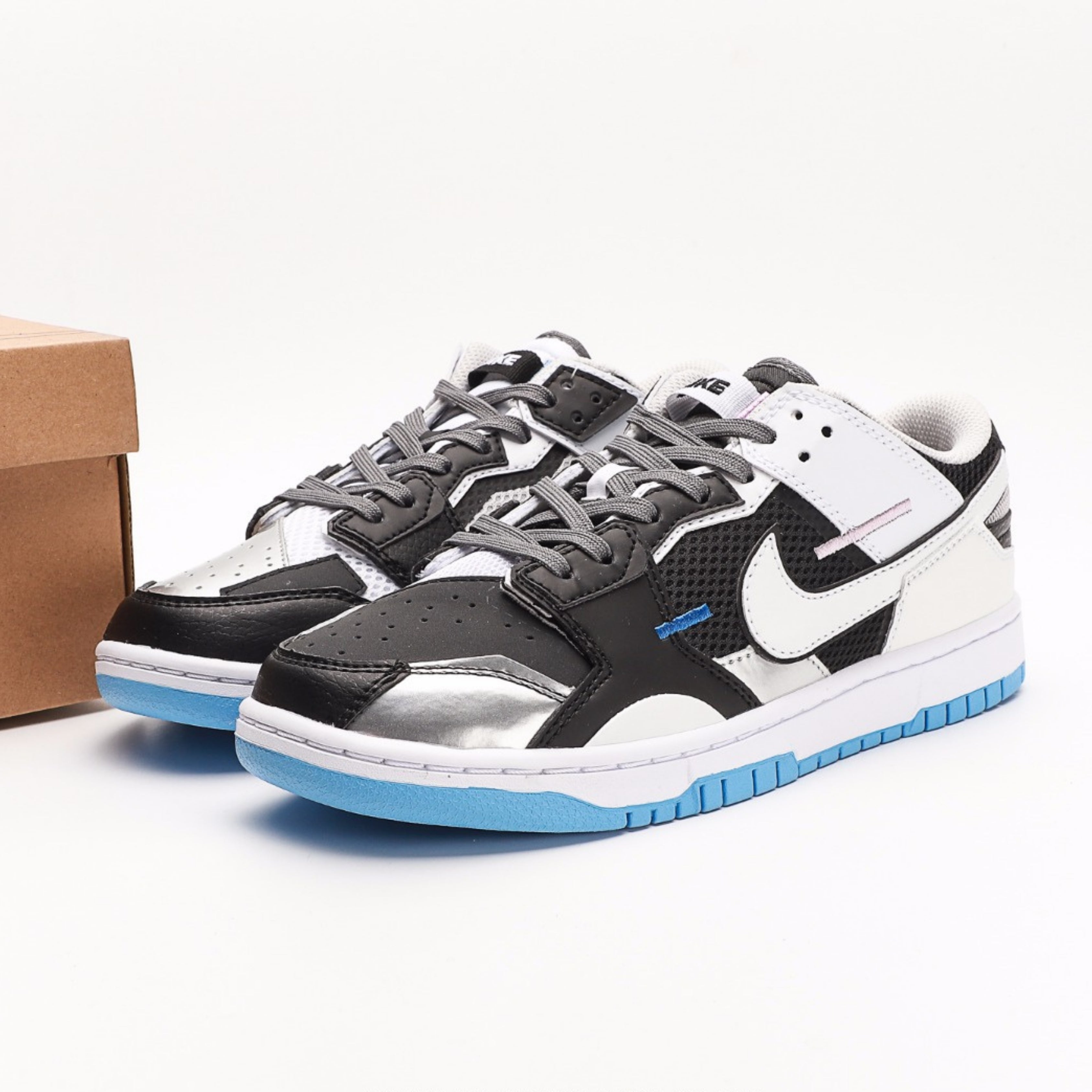 Nike Dunk Low Scrap Black Neutral Grey University Blue White