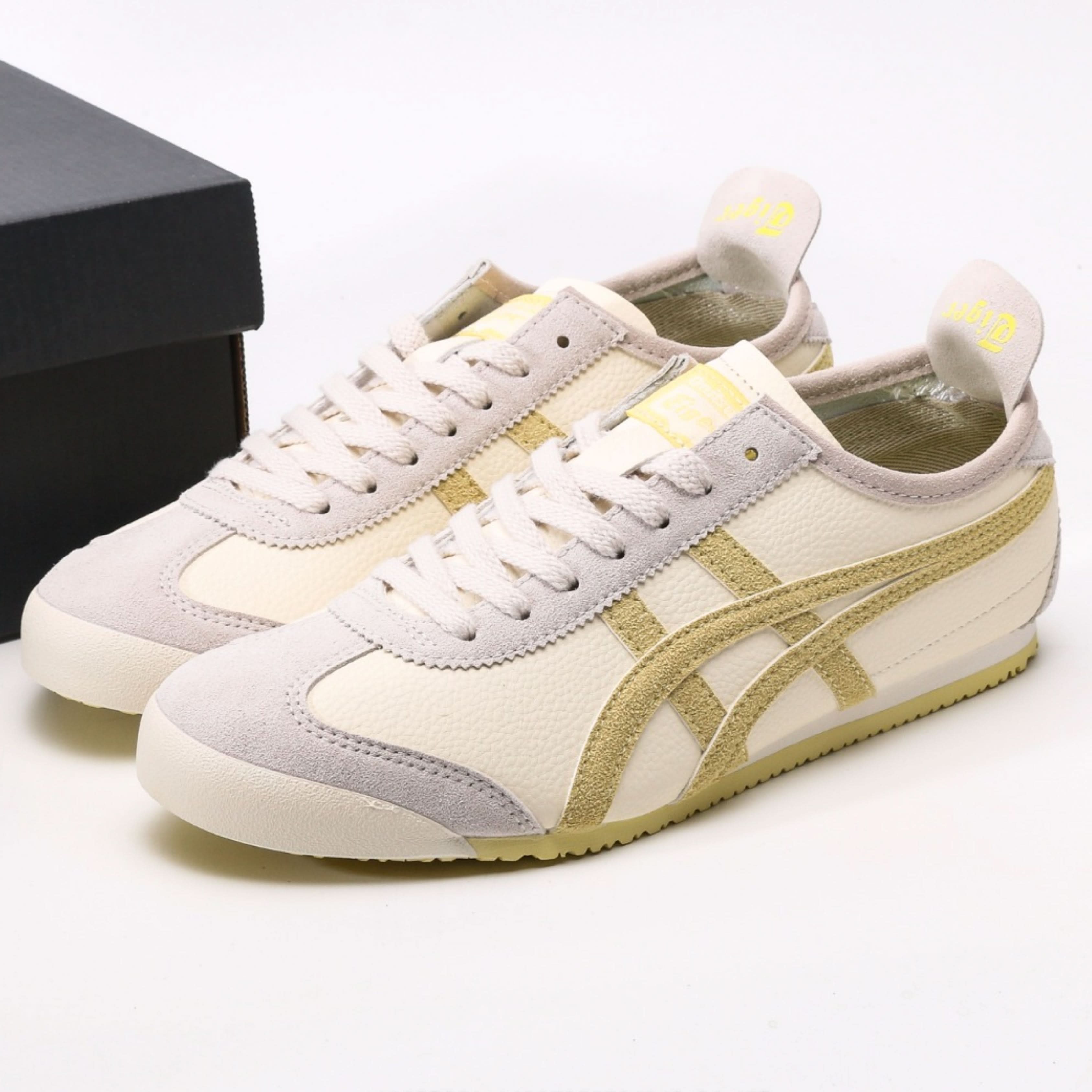 Onitsuka Tiger Corsair Lace-Up Sneaker – Cream White Calf Leather Edition